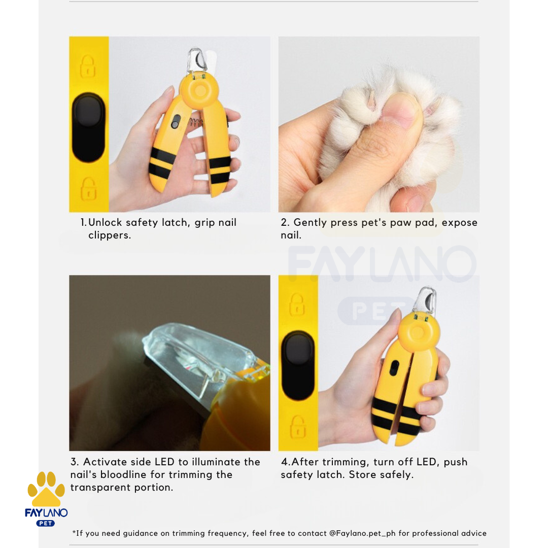 Little Bee Nail Clippers Cat Nail Clippers Novice Artifact with Light Blood Line Cat Moss Dog Nail Clippers with File