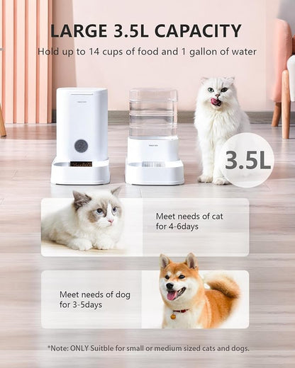 PAWGETHER 2 Pack Gravity Cat Feeder and Water Dispenser